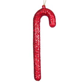 Χριστουγεννιάτικο Στολίδι Δέντρου Μπαστούνι Κόκκινο Glitter 12 cm