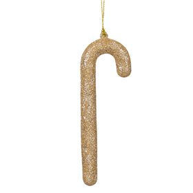 Χριστουγεννιάτικο Στολίδι Δέντρου Μπαστούνι Σαμπανί Glitter 12 cm