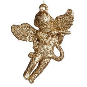 Χριστουγεννιάτικο Στολίδι Δέντρου Άγγελος Χρυσό Glitter 9 cm