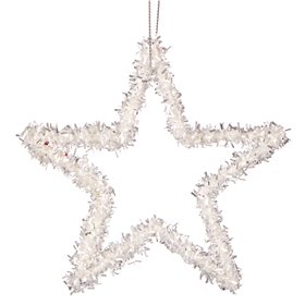 Χριστουγεννιάτικο Στολίδι Δέντρου Αστέρι Λευκό Tinsel 12 cm