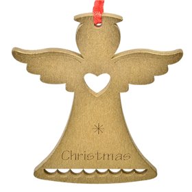 Χριστουγεννιάτικο Στολίδι Δέντρου Ξύλινο Χρυσό Ματ Άγγελος 11 cm
