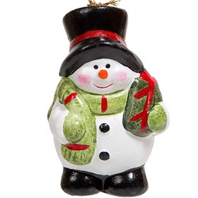 Χριστουγεννιάτικο Στολίδι Δέντρου Κεραμικό Χιονάνθρωπος 6 cm Χριστουγεννιάτικο Στολίδι Δέντρου Κεραμικό Χιονάνθρωπος 6 cm