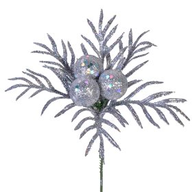 Χριστουγεννιάτικο Διακοσμητικό Λουλούδι Ασημί 17 cm