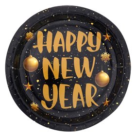Πιάτα Χάρτινα Happy New Year 18 εκ. - 6 τμχ.