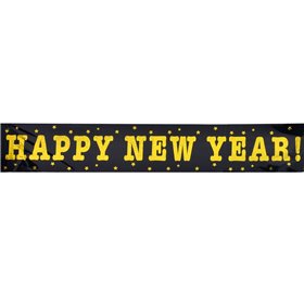 Γιρλάντα Τοίχου Μαύρο Χρυσό Μεταλλιζέ &quotHappy New Year&quot 274x15
