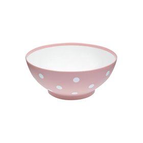 Μπoλ Πλαστικό Λευκό Pink Ματ Πουά 350 ml