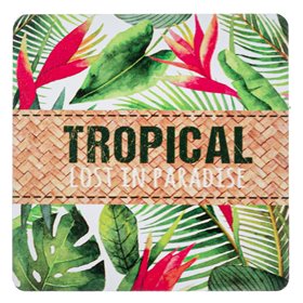 Σουβέρ Καλοκαιρινό Ξύλινο Τροπικά Φύλλα 11x11 cm