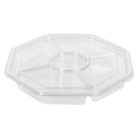 Σκεύος Μεταφοράς Φαγητού 5 Θέσεων Πλαστικό Διάφανο 24.5x24.5x3.5