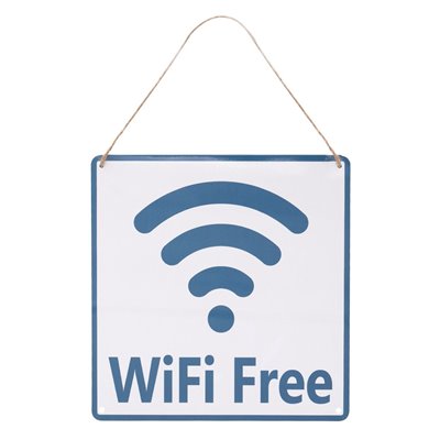 Πινακίδα Διακοσμητική Μεταλλική WiFi Free 20x20 cm