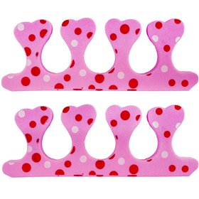 Διαχωριστής Δαχτύλων Ροζ Πουά - 1 ζευγ. 