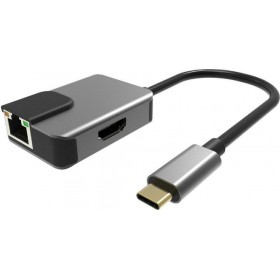 Powertech PTH-053 USB-C Αντάπτορας Δικτύου για Ενσύρματη σύνδεση Gigabit Ethernet