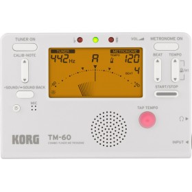 Korg Χρωματικό Κουρδιστήρι / Μετρονόμος TM-60 σε Λευκό Χρώμα