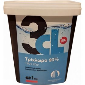 Water Treatment Hellas Χλώριο Τρίχλωρο 3CL-90% 1Kg σε Mini Ταμπλέτες 1kg Water Treatment Hellas Χλώριο Τρίχλωρο 3CL-90% 1Kg σε Mini Ταμπλέτες 1kg