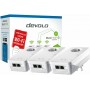 Devolo Mesh WiFi 2 Powerline Τριπλού Kit για Ασύρματη Σύνδεση Wi‑Fi 5 με Passthrough Πρίζα και 2 Θύρες Gigabit Ethernet