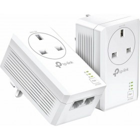 TP-LINK TL-PA7027P KIT v1 Powerline Διπλό για Ενσύρματη Σύνδεση με Passthrough Πρίζα και 2 Θύρες Gigabit Ethernet
