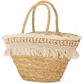 Benzi BZ5421 Ψάθινη Τσάντα Θαλάσσης σε Μπεζ χρώμα Benzi BZ5421 Ψάθινη Τσάντα Θαλάσσης σε Μπεζ χρώμα