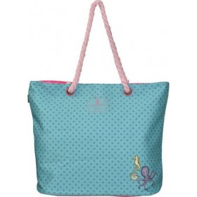 Santoro Nice To Sea You Υφασμάτινη Τσάντα Θαλάσσης σε Τιρκουάζ χρώμα