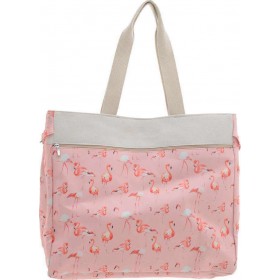 Ble Resort Collection Υφασμάτινη Τσάντα Θαλάσσης σε Ροζ χρώμα Ble Resort Collection Υφασμάτινη Τσάντα Θαλάσσης σε Ροζ χρώμα