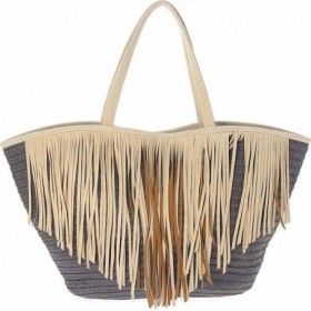 Ble Resort Collection Ψάθινη Τσάντα Θαλάσσης σε Μπλε χρώμα Ble Resort Collection Ψάθινη Τσάντα Θαλάσσης σε Μπλε χρώμα