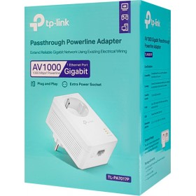 TP-LINK TL-PA7017P v4 Powerline για Ενσύρματη Σύνδεση με Passthrough Πρίζα και Θύρα Gigabit Ethernet
