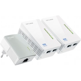 TP-LINK TL-WPA4220T KIT v4 Powerline Τριπλό για Ασύρματη Σύνδεση Wi‑Fi 4 και 2 Θύρες Ethernet