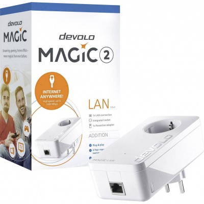 Devolo Magic 2 LAN 1|1 Powerline για Ενσύρματη Σύνδεση με Passthrough Πρίζα και Θύρα Gigabit Ethernet