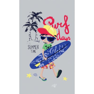 Nef-Nef Surf Boy Παιδική Πετσέτα Θαλάσσης 70x120cm σε Γκρι χρώμα