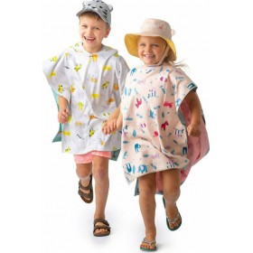 Flapjackkids UPF50+ Giraffe/Zoo Παιδικό Πόντσο Θαλάσσης Διπλής Όψης σε Ροζ χρώμα Flapjackkids UPF50+ Giraffe/Zoo Παιδικό Πόντσο Θαλάσσης Διπλής Όψης σε Ροζ χρώμα