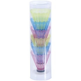 Μπαλάκια Badminton με Πολύχρωμα Πλαστικά Φτερά (6 τμχ)