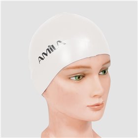 Σκουφάκι Κολύμβησης AMILA Medium Hair Λευκό