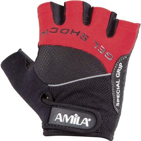 Γάντια Άρσης Βαρών AMILA Amara Lycra Μαύρο/Κόκκινο M