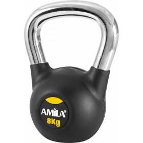 AMILA Kettlebell Rubber Cover Cr Handle 8kg AMILA Kettlebell Rubber Cover Cr Handle 8kg