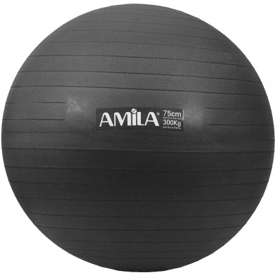 Μπάλα Γυμναστικής AMILA GYMBALL 75cm Μαύρη Bulk