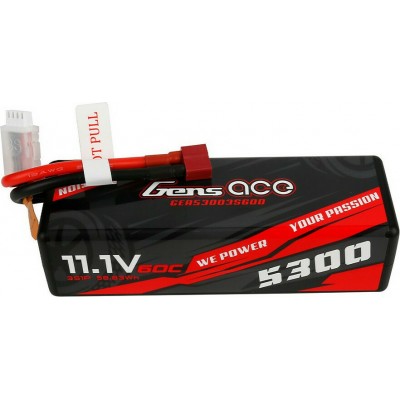 Gens Ace 5300mAh 11.1V 60C 3S1P HardCase 15 Car Lipo Battery with T-plugΚωδικός: GEA53003S60D 