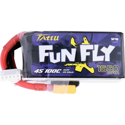 Tattu FunFly 1550mAh 14.8V 100C 4S1P Lipo Battery PackΚωδικός: TA-FF-100C-1550-4S1P 