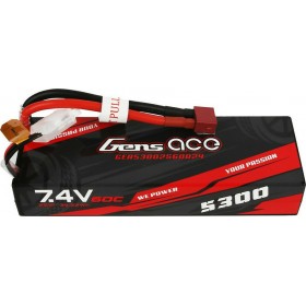 Gens Ace 5300mAh 7.4V 2S1P 60C Car Lipo Battery Pack Hardcase