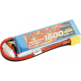 Gens Ace LiPo 1600mAh 7.4V 45C 2S1P with XT60 PlugΚωδικός: B-45C-1600-2S1P-XT60 