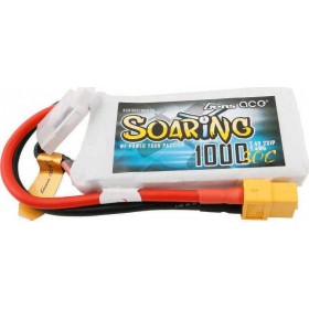 Gens Ace Soaring 1000mAh 7.4V 30C 2S1P Lipo Battery with XT60