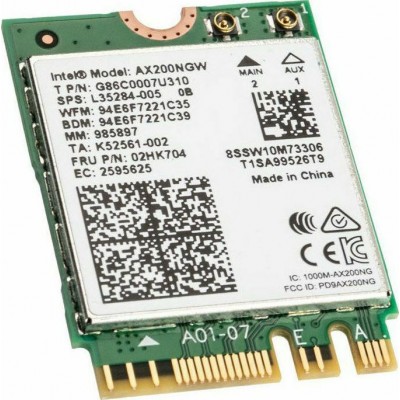 Intel AX200 M.2 Ασύρματη Κάρτα Δικτύου Wi‑Fi 6 (2400Mbps) Μini PCI-e