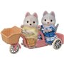 Epoch Sylvanian Families Tandem Cycling Set Husky Sister &amp Brother - Σετ Ποδήλατο Αδερφός Και Αδερφή Χάσκυ 