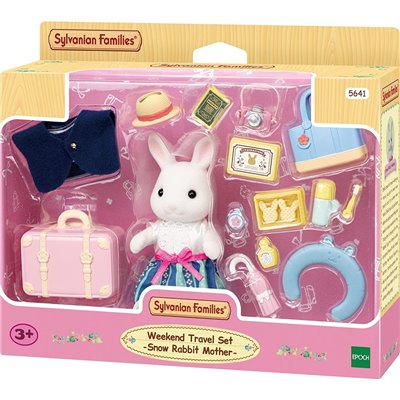 Epoch Sylvanian Families Weekend Travel Set Snow Rabbit Mother Σετ Εκδρομή Σαββατοκύριακου Μαμά Κουνελάκι Του Χιονιού 