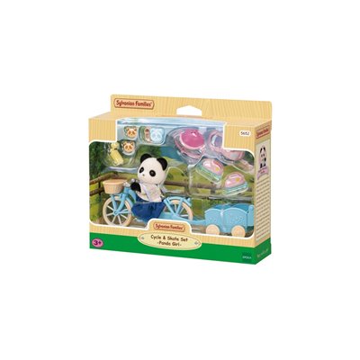 Epoch Sylvanian Families Cycle and Skate Set Panda Girl - Σετ Ποδήλατο Και Καρότσα Κοριτσάκι Πάντα 