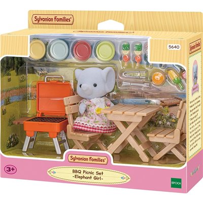 Epoch Sylvanian Families BBQ Picnic Set Elephant Girl Σετ Μπάρμπεκιου Κοριτσάκι Ελέφαντας 