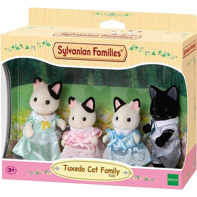 Epoch Sylvanian Families Tuxedo Cat Family - Οικογένεια Γατών Με Σμόκιν 