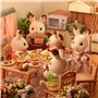 Epoch Sylvanian Families Chocolate Rabbit Family Dollhouse Playset, Multicolor 