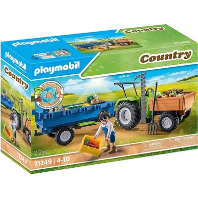 Playmobil Country Αγροτικό Τρακτέρ Με Καρότσα 