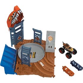 Mattel Hot Wheels Monster Trucks Arena Smashers Tiger Shark Spin-Out Μεσαία Σετ 