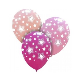 maskarata Μπαλόνια Ροζ Αστέρια 6Τεμ. Διαμέτρου 30Εκ Με Περιμμετρικό Τύπωμα  maskarata Μπαλόνια Ροζ Αστέρια 6Τεμ. Διαμέτρου 30Εκ Με Περιμμετρικό Τύπωμα