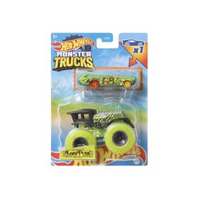 Mattel Hot Wheels Όχημα Monster Trucks Με Αυτοκινητάκι Loco Punk 
