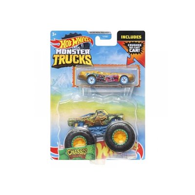 Mattel Hot Wheels Όχημα Monster Trucks Με Αυτοκινητάκι Chassis Snapper 